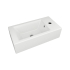 510L*255D*150Hmm Gloss White Ceramic Top Right Tap Hole