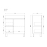 750MM Narrow Gloss White MDF Bathroom Vanity Left Drawers Free standing Cabinet Only 
