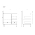 750MM Gloss White MDF Bathroom Vanity  Right Drawers Free standing Cabinet Only