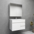 750MM Gloss White MDF Bathroom Vanity Right Drawers Wall Hung Cabinet Only 