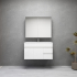 900MM Gloss White MDF Bathroom Vanity Right Drawers Wall Hung Cabinet Only