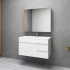 900MM Gloss White MDF Bathroom Vanity Right Drawers Wall Hung Cabinet Only