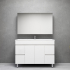 1200MM Gloss White MDF Bathroom Vanity 4 Side Drawers 2 Middle Doors Free standing Cabinet Only