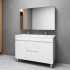 1200MM Gloss White MDF Bathroom Vanity 2 Middle Drawers 2 Side Doors Free standing Cabinet Only