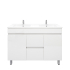 1200MM Gloss White MDF Bathroom Vanity 2 Middle Drawers 2 Side Doors Free standing Cabinet Only
