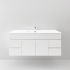 1200MM Gloss White MDF Bathroom Vanity 2 Middle Doors 4 Side Drawers Wall Hung Cabinet Only