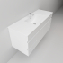 1200MM Gloss White MDF Bathroom Vanity 2 Middle Doors 4 Side Drawers Wall Hung Cabinet Only