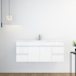 1200MM Gloss White MDF Bathroom Vanity 2 Middle Doors 4 Side Drawers Wall Hung Cabinet Only