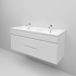 1200MM Gloss White MDF Bathroom Vanity 2 Middle Drawers 2 Side Doors Wall Hung Cabinet Only