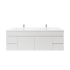 1500MM Gloss White MDF Bathroom Vanity 4 Side Drawers 2 Middle Doors Wall Hung Cabinet Only