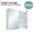 900MM Pencil Edge Gloss White MDF Shaving Cabinet 2 Doors