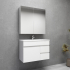 750MM Narrow Gloss White MDF Bathroom Vanity Right Drawers Wall Hung Cabinet Only 
