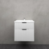 600mm Wall Hung Grooved Bathroom Vanity Matte White Finish 2 PAC Coating MDF Board Cabinet Only