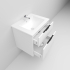600mm Wall Hung Grooved Bathroom Vanity Matte White Finish 2 PAC Coating MDF Board Cabinet Only