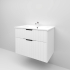 750mm Wall Hung Grooved Bathroom Vanity Matte White Finish 2 PAC Coating MDF Board Cabinet Only 