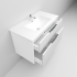 900mm Wall Hung Grooved Bathroom Vanity Matte White Finish 2 PAC Coating MDF Board Cabinet Only 