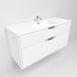 1200mm Wall Hung Grooved Bathroom Vanity Matte White Finish 2 PAC Coating MDF Board Cabinet Only