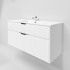 1200mm Wall Hung Grooved Bathroom Vanity Matte White Finish 2 PAC Coating MDF Board Cabinet Only