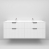 1500mm Wall Hung Grooved Bathroom Vanity Matte White Finish 2 PAC Coating MDF Board Cabinet Only 