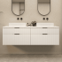 1800mm Wall Hung Grooved Bathroom Vanity Matte White Finish 2 PAC Coating MDF Board Cabinet Only 