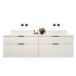 1800mm Wall Hung Grooved Bathroom Vanity Matte White Finish 2 PAC Coating MDF Board Cabinet Only 