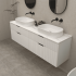 1800mm Wall Hung Grooved Bathroom Vanity Matte White Finish 2 PAC Coating MDF Board Cabinet Only 