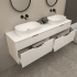 1800mm Wall Hung Grooved Bathroom Vanity Matte White Finish 2 PAC Coating MDF Board Cabinet Only 