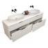 1800mm Wall Hung Grooved Bathroom Vanity Matte White Finish 2 PAC Coating MDF Board Cabinet Only 