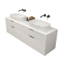 1800mm Wall Hung Grooved Bathroom Vanity Matte White Finish 2 PAC Coating MDF Board Cabinet Only 