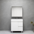 750MM Narrow Gloss White PVC Bathroom Vanity Right Drawers Free standing Cabinet Only