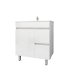 750MM Narrow Gloss White PVC Bathroom Vanity Right Drawers Free standing Cabinet Only