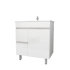 750MM Narrow Gloss White PVC Bathroom Vanity Left Drawers Free standing Cabinet Only 