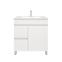 750*350*710mm Freestangding Gloss White Slim PVC Vanity Cabinet Only Left Drawer