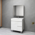 750MM Gloss White PVC Bathroom Vanity  Right Drawers Free standing Cabinet Only