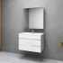 750MM Gloss White PVC Bathroom Vanity Right Drawers Wall Hung Cabinet Only 