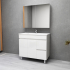 900MM Gloss White PVC Bathroom Vanity Right Drawers Free standing Cabinet Only