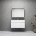 900MM Gloss White PVC Bathroom Vanity Right Drawers Wall Hung Cabinet Only