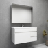 900MM Gloss White PVC Bathroom Vanity Right Drawers Wall Hung Cabinet Only
