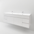 1500MM Gloss White PVC Bathroom Vanity 4 Side Drawers 2 Middle Doors Wall Hung Cabinet Only
