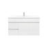 900MM Narrow Gloss White PVC Bathroom Vanity Wall Hung 2 Left Drawers 2 Right Doors Cabinet Only