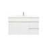900MM Narrow Gloss White PVC Bathroom Vanity Wall Hung 2 Right Drawers 2 Left Doors Cabinet Only