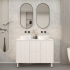 1200mm Brio Fluted Design PVC Matte White Freestanding Elegant Wave-Like Bathroom Vanity Cabinet Only