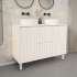 1200mm Brio Fluted Design PVC Matte White Freestanding Elegant Wave-Like Bathroom Vanity Cabinet Only