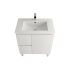 750Lx830Hx450Dmm Gloss White 2PAC PVC Two Left Drawers One Right Door Freestanding Vanity Cabinet Only