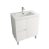 750Lx830Hx450Dmm Gloss White 2PAC PVC Two Left Drawers One Right Door Freestanding Vanity Cabinet Only