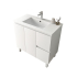 900Lx830Hx450Dmm Gloss White 2PAC PVC Two Right Drawers Two Left Door Freestanding Vanity Cabinet Only