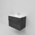 750mm Dark Grey MDF Bathroom Vanity 2 Drawers Wall Hung Cabinet Only 