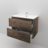 750mm Dark Oak MDF Bathroom Vanity 2 Drawers Wall Hung Cabinet Only 