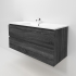 1200mm Dark Grey MDF Bathroom Vanity 2 Drawers Wall Hung Cabinet Only 