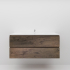 1200mm Dark Oak MDF Bathroom Vanity 2 Drawers Wall Hung Cabinet Only 